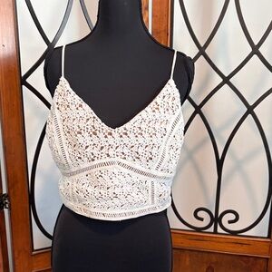 Kendall & Kylie Ivory Crochet Lace Cami